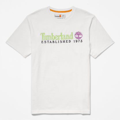 Mens Timberland Outdoor Heritage Linear-Logo T-Shirt for Men in White