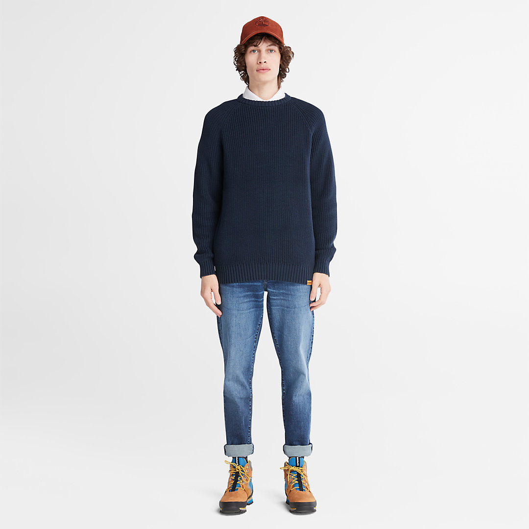 Mens Timberland Beards Brook Crew-Neck Sweater for Men in Navy