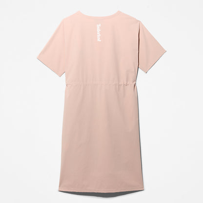 Womens Timberland Drawstring T-Shirt Dress for Women in Light Pink