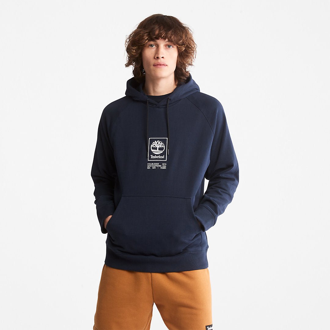 Mens Timberland Heavyweight Logo Hoodie for All Gender in Navy