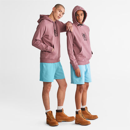 Mens Timberland Heavyweight Logo Hoodie for All Gender in Pink