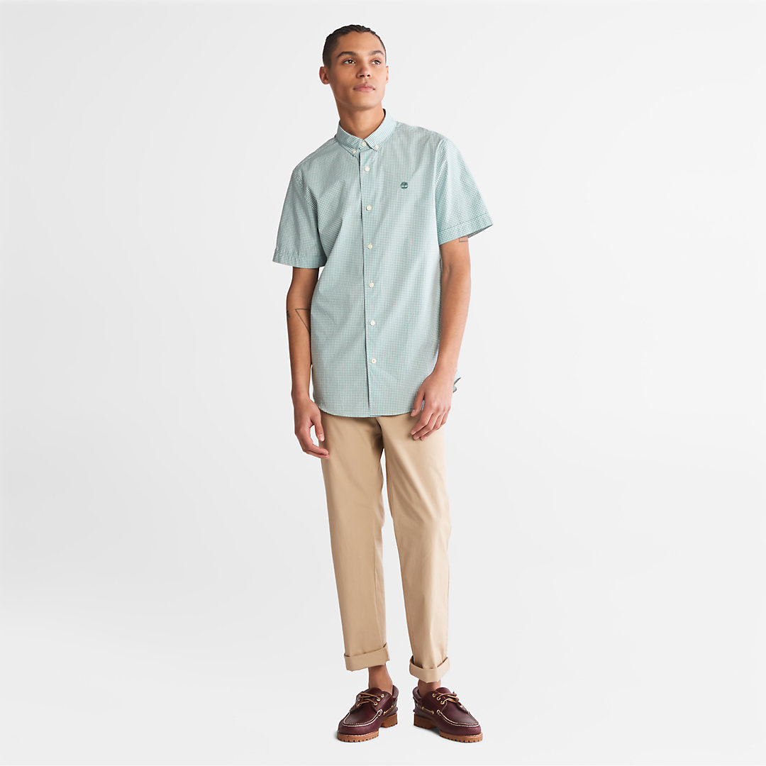 Mens Timberland Suncook River Short-Sleeve Poplin Shirt for Men in Green
