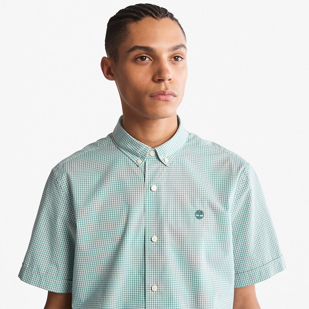 Mens Timberland Suncook River Short-Sleeve Poplin Shirt for Men in Green