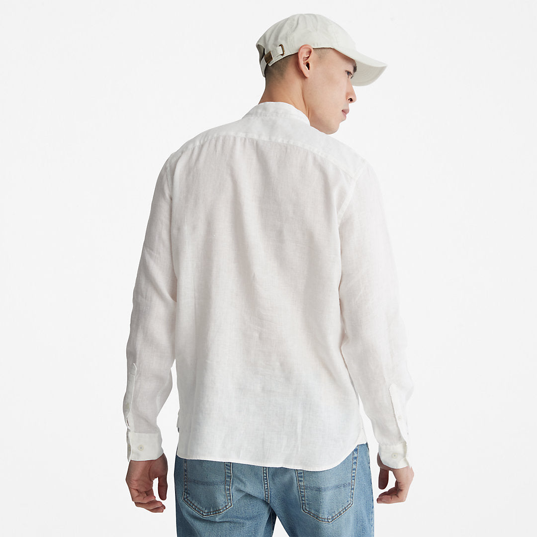 Mens Timberland Mill River Linen Shirt for Men in White