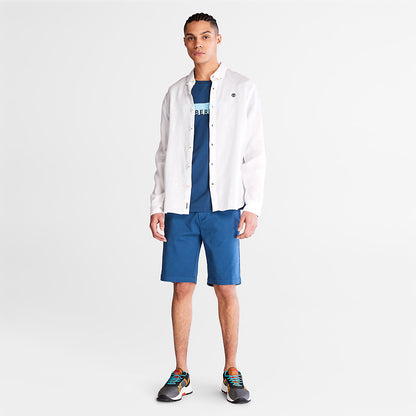 Mens Timberland Mill River LS Linen Shirt for Men in White