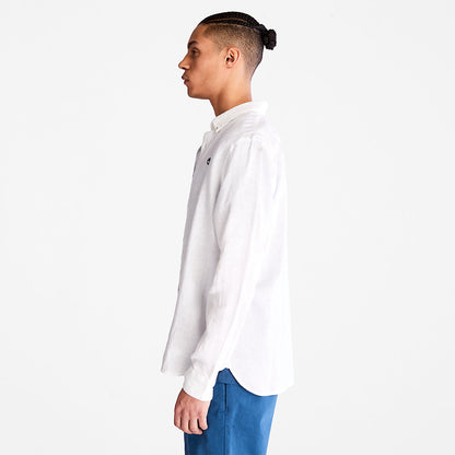 Mens Timberland Mill River LS Linen Shirt for Men in White
