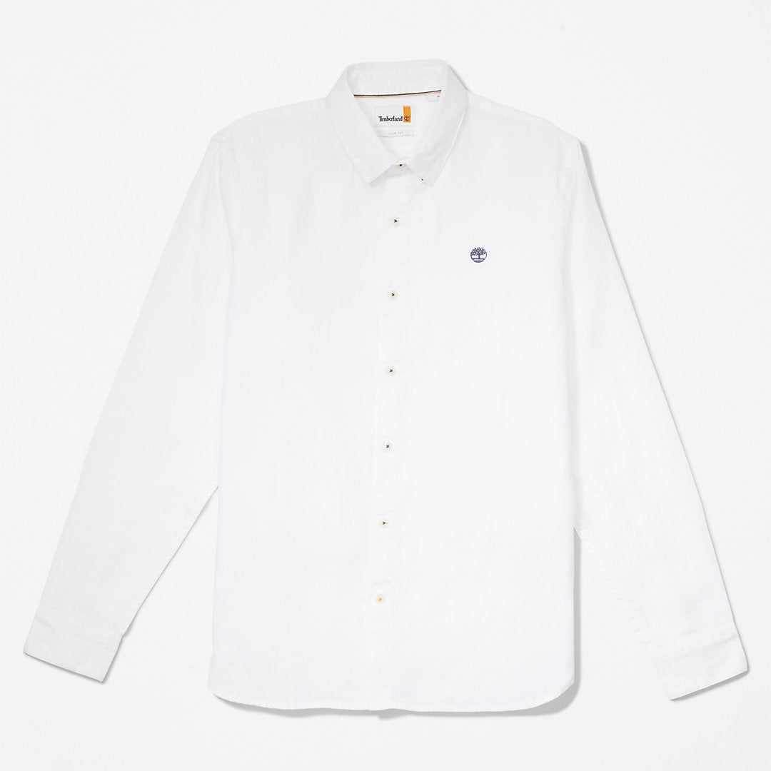 Mens Timberland Mill River LS Linen Shirt for Men in White