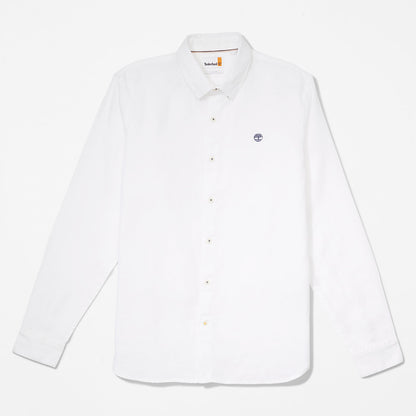 Mens Timberland Mill River LS Linen Shirt for Men in White