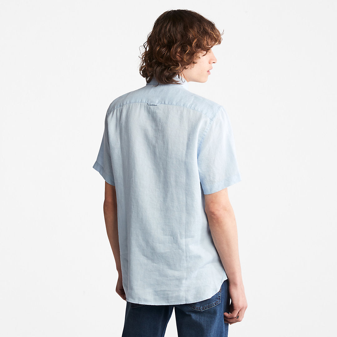 Mens Timberland Mill River Short-Sleeve Shirt for Men in Light Blue