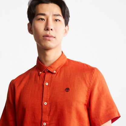 Mens Timberland Mill River Short-Sleeve Shirt for Men in Orange