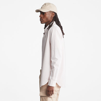Mens Timberland Striped Seersucker Shirt for Men in Light Pink