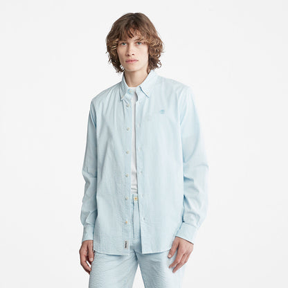Mens Timberland Striped Seersucker Shirt for Men in Blue