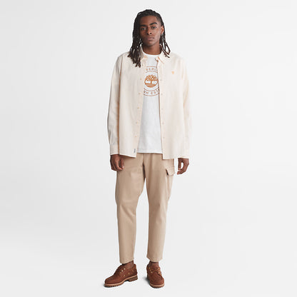 Mens Timberland Striped Seersucker Shirt for Men in Orange