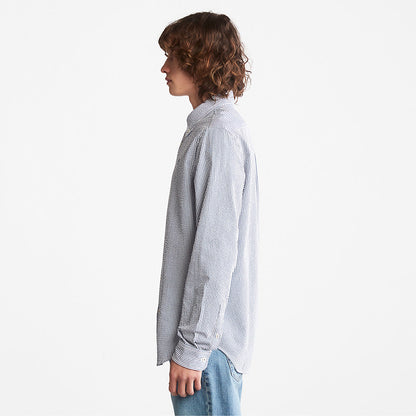 Mens Timberland Striped Seersucker Shirt for Men in Navy