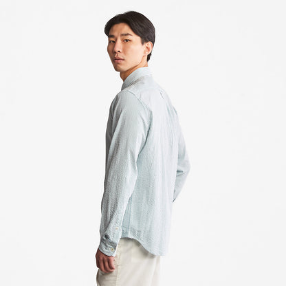 Mens Timberland Striped Seersucker Shirt for Men in Green
