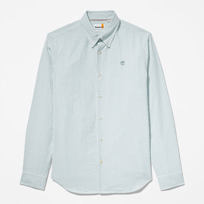 Mens Timberland Striped Seersucker Shirt for Men in Green