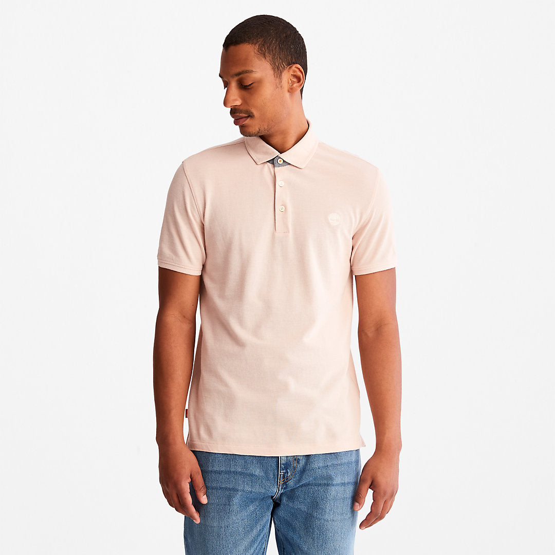 Mens Timberland Baboosic Brook Oxford Polo for Men in Light Pink