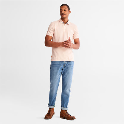Mens Timberland Baboosic Brook Oxford Polo for Men in Light Pink