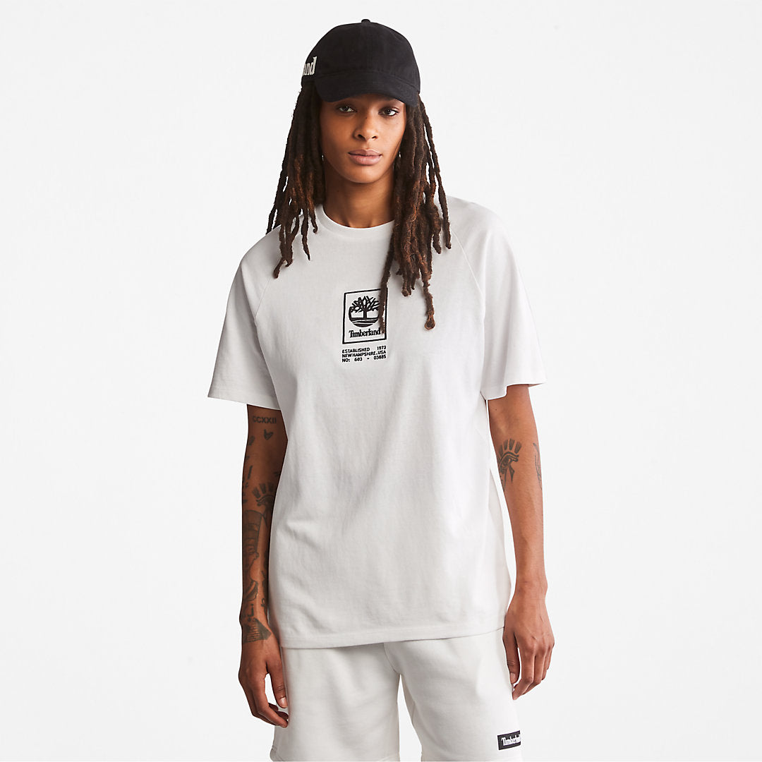 Mens Timberland Heavyweight Logo T-Shirt for Men in White