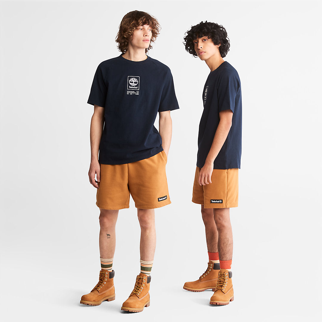 Mens Timberland Stacked Logo T-shirt for All Gender in Navy