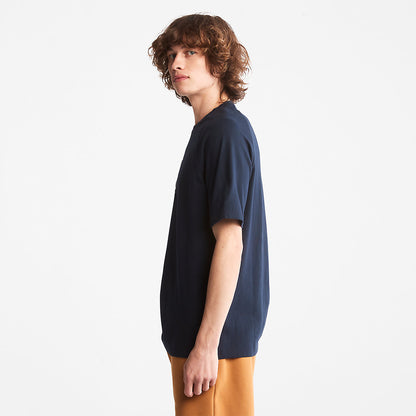 Mens Timberland Stacked Logo T-shirt for All Gender in Navy