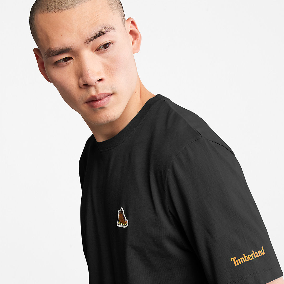 Mens Timberland Boot Logo T-Shirt for Men in Black