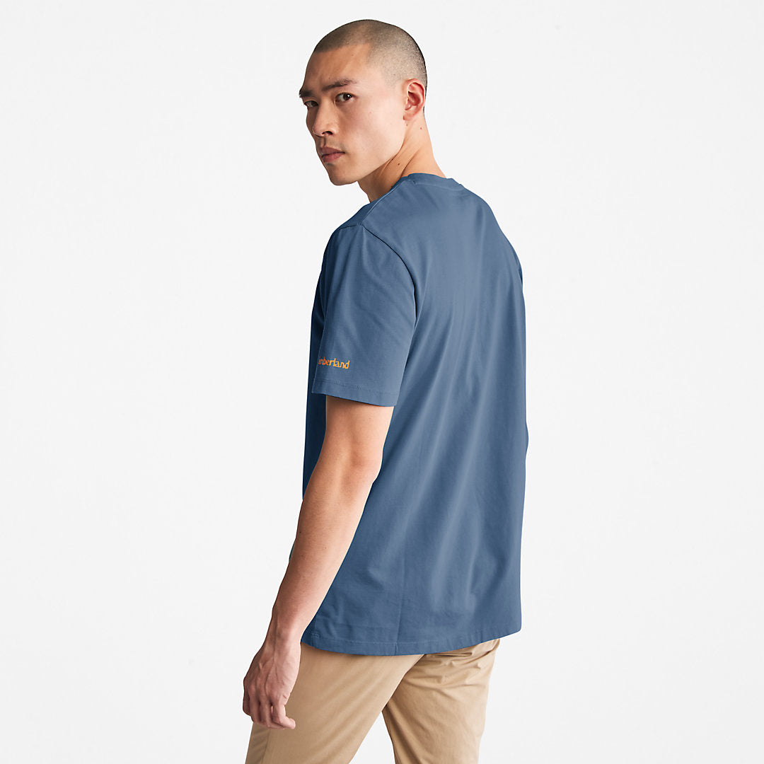 Mens Timberland Boot-Logo T-Shirt for Men in Navy