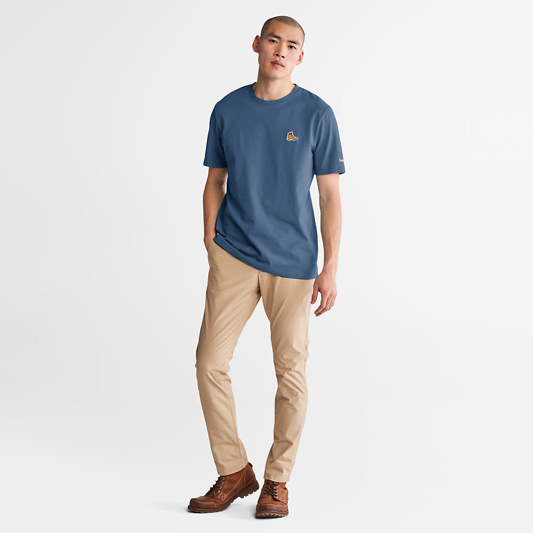 Mens Timberland Boot-Logo T-Shirt for Men in Navy