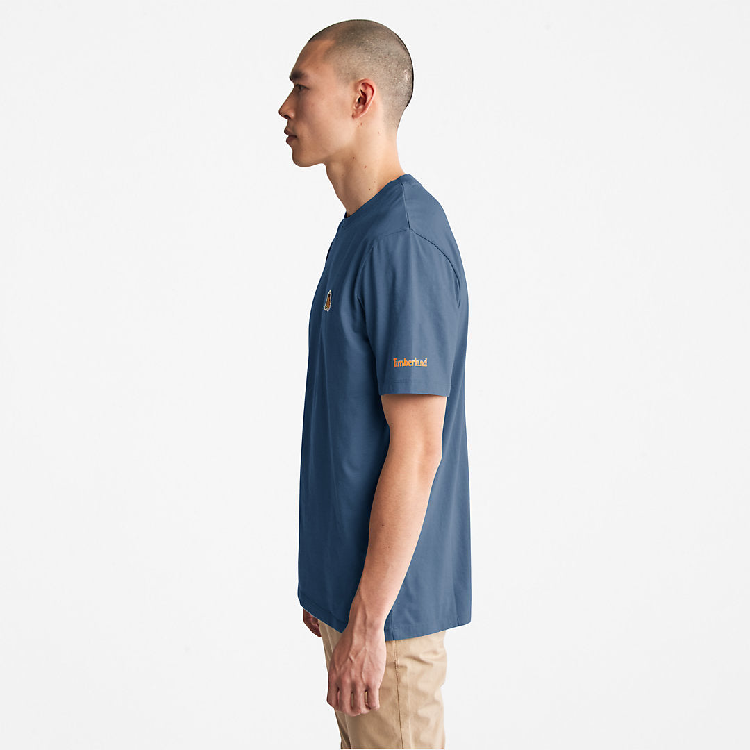 Mens Timberland Boot-Logo T-Shirt for Men in Navy