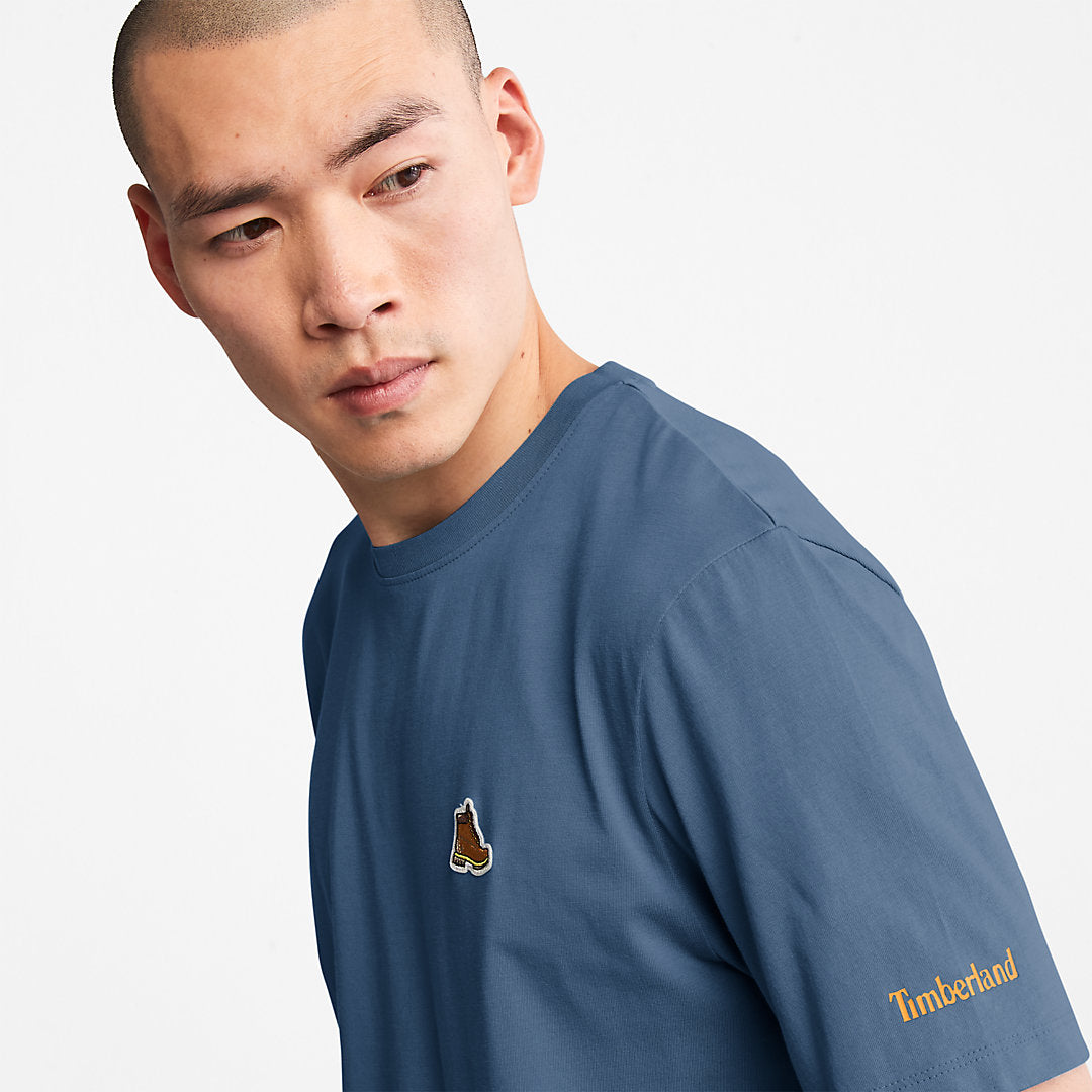 Mens Timberland Boot-Logo T-Shirt for Men in Navy