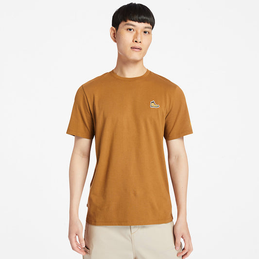 Mens Timberland Organic Cotton Boot T-Shirt for Men in Brown