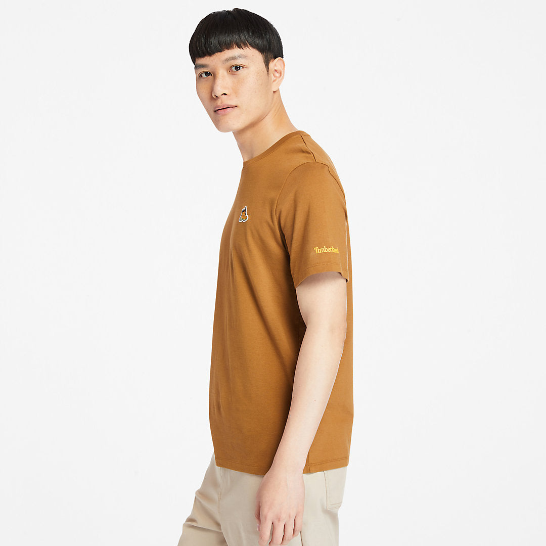 Mens Timberland Organic Cotton Boot T-Shirt for Men in Brown