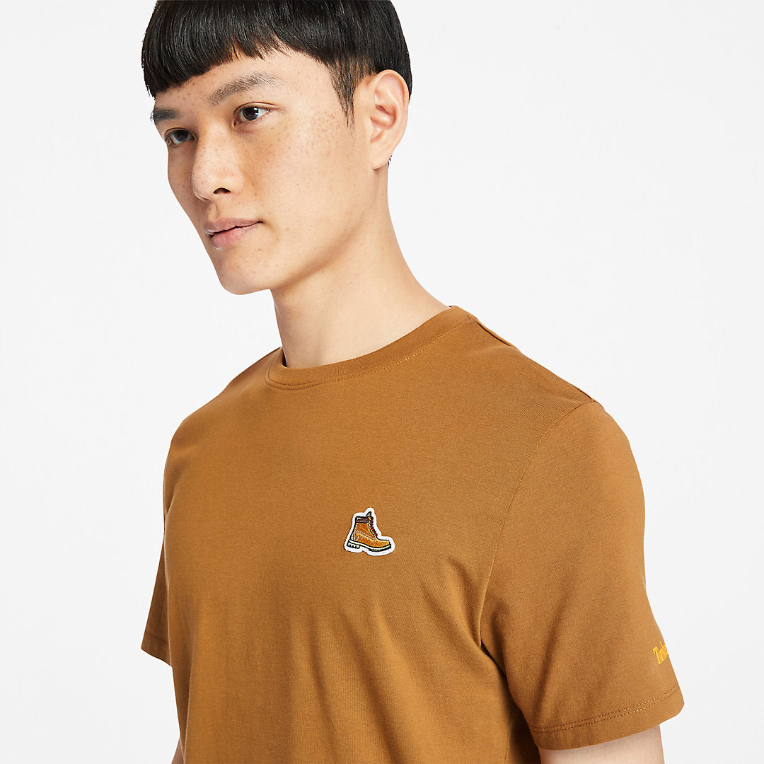 Mens Timberland Organic Cotton Boot T-Shirt for Men in Brown
