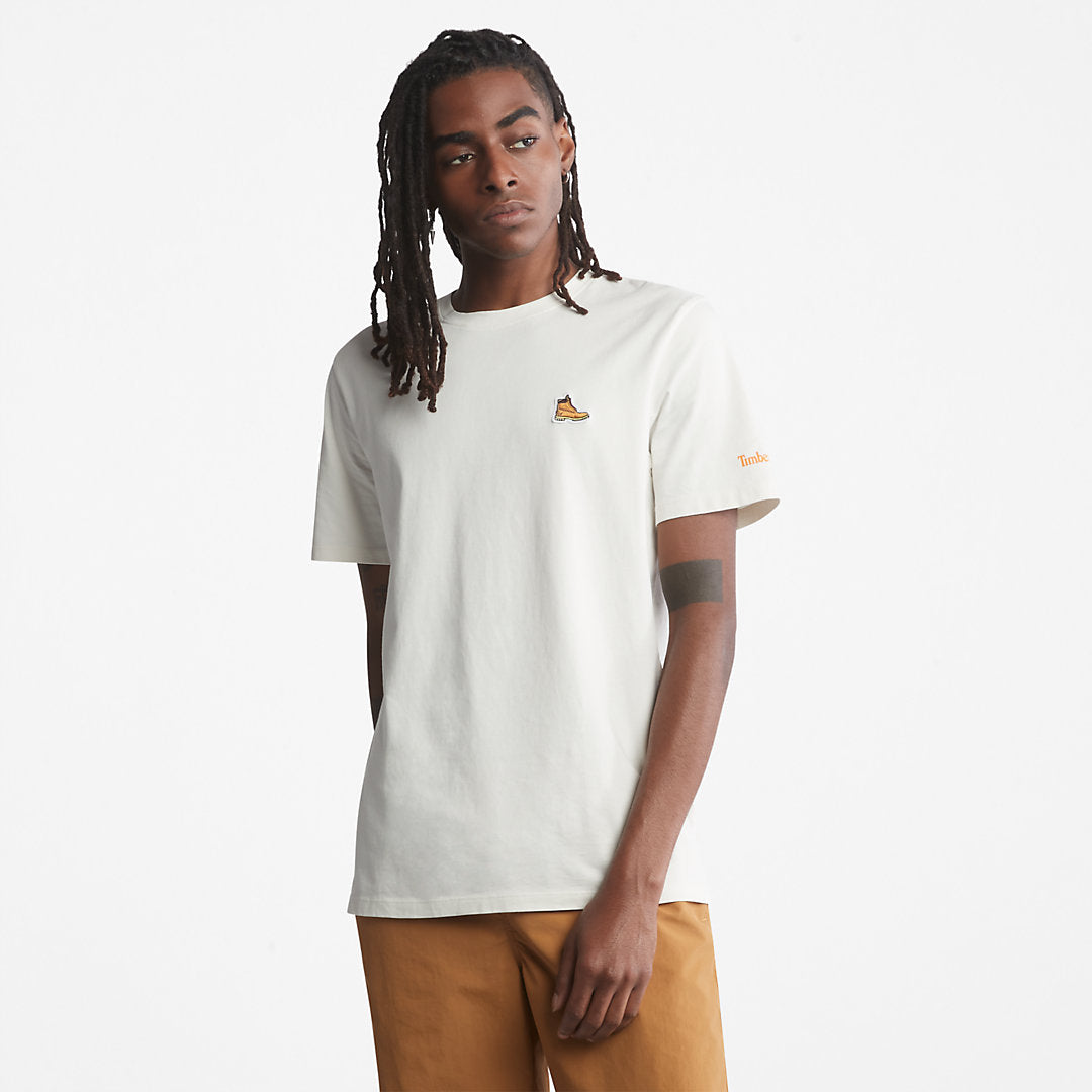 Mens Timberland Boot-Logo T-Shirt for Men in White