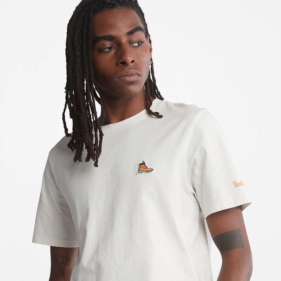 Mens Timberland Boot-Logo T-Shirt for Men in White