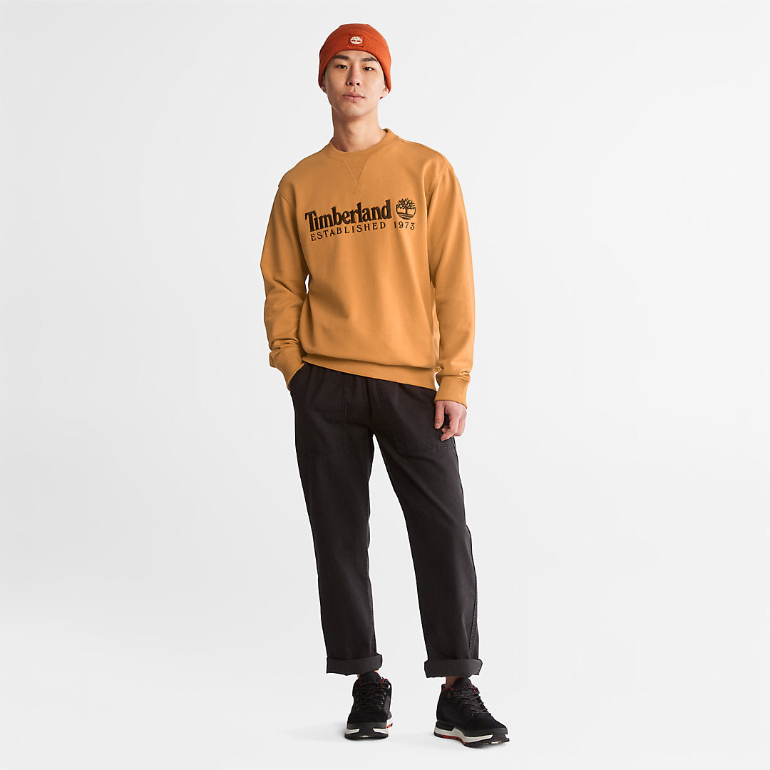 Mens Timberland Outdoor Heritage Crewneck Sweatshirt for Men in Dark Yellow
