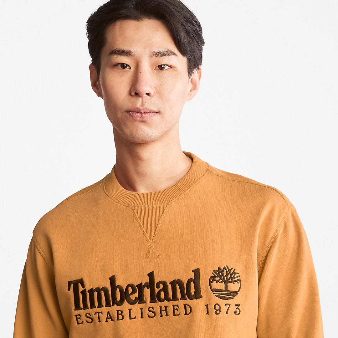 Mens Timberland Outdoor Heritage Crewneck Sweatshirt for Men in Dark Yellow