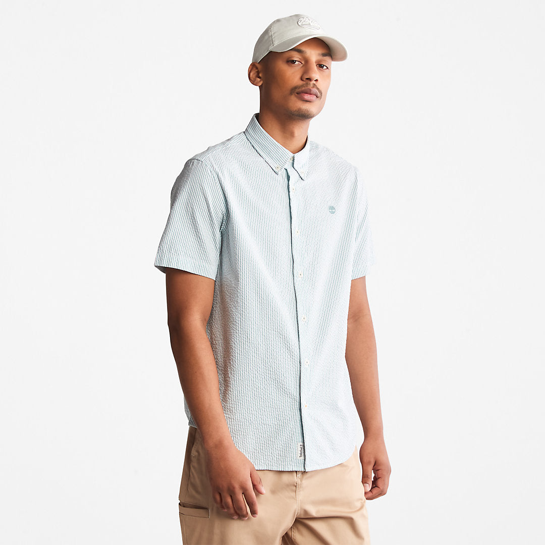 Mens Timberland SS Seersucker Shirt for Men in Green