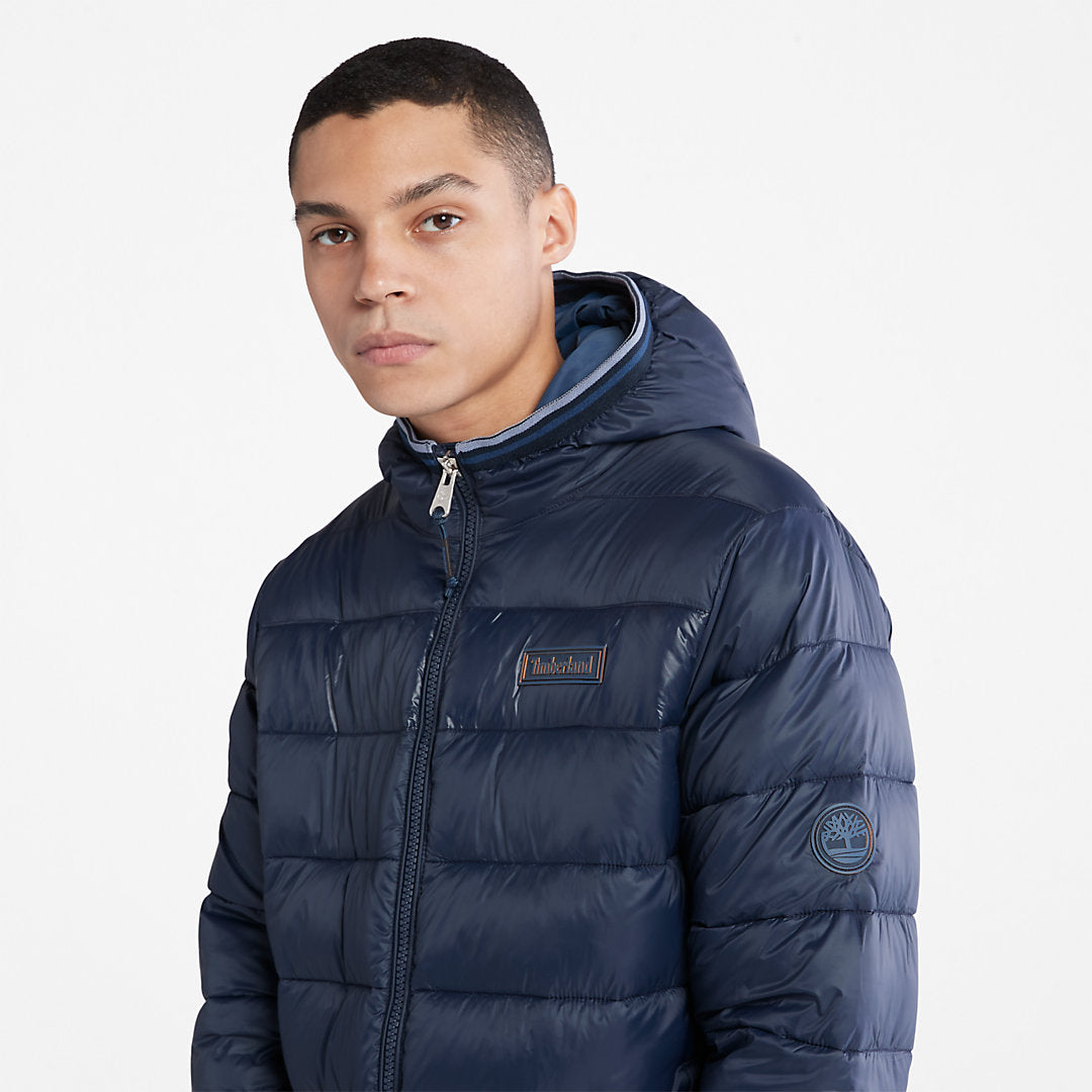 Mens Timberland Garfield Hooded Puffer Jacket for Men in Navy