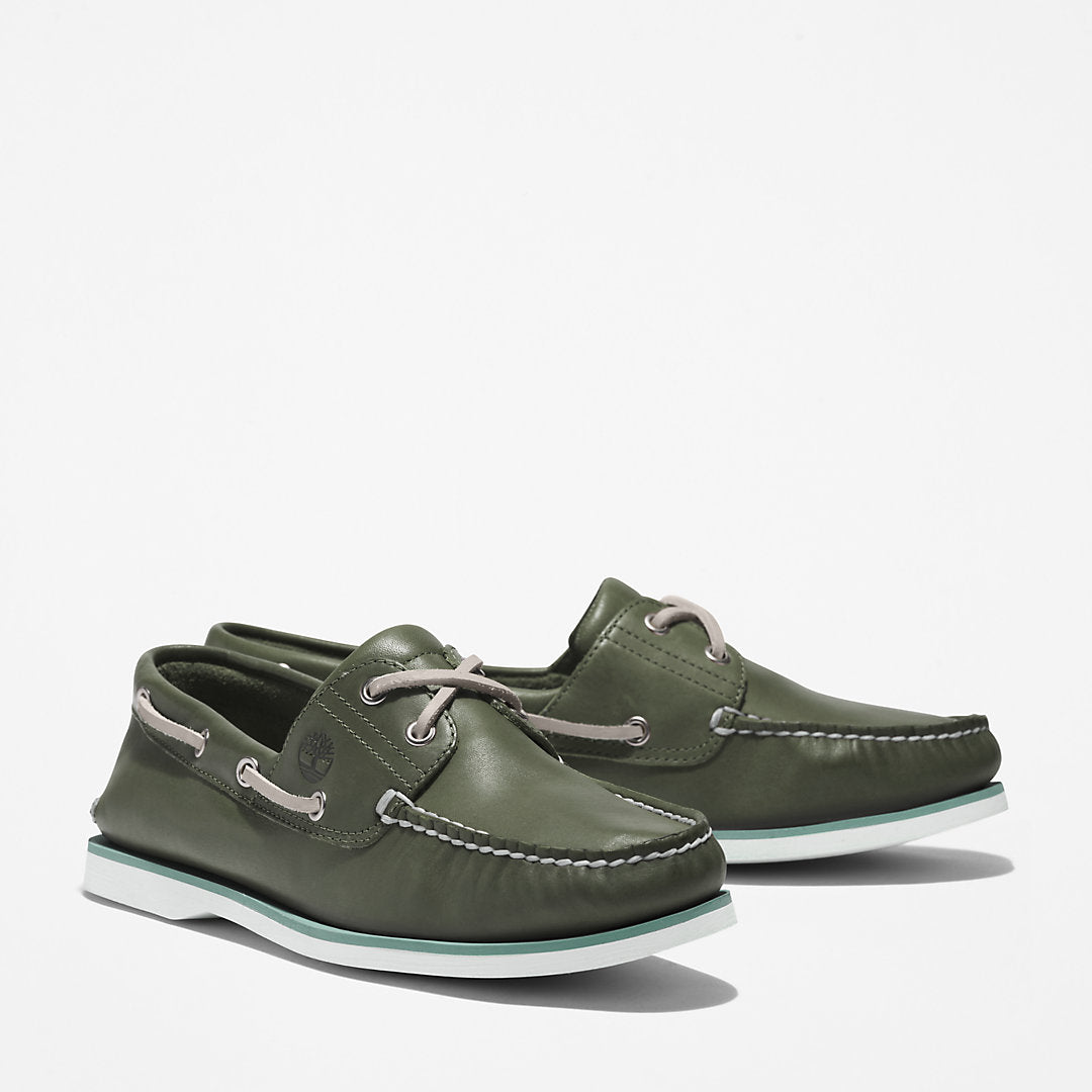 Mens Timberland Timberland® 2-Eye Classic Boat Shoe for Men in Dark Green