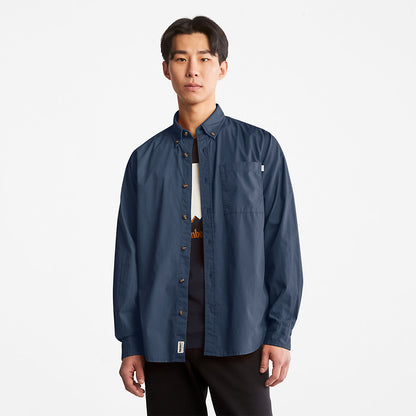 Mens Timberland Outdoor Heritage Washed Poplin Shirt for Men in Blue