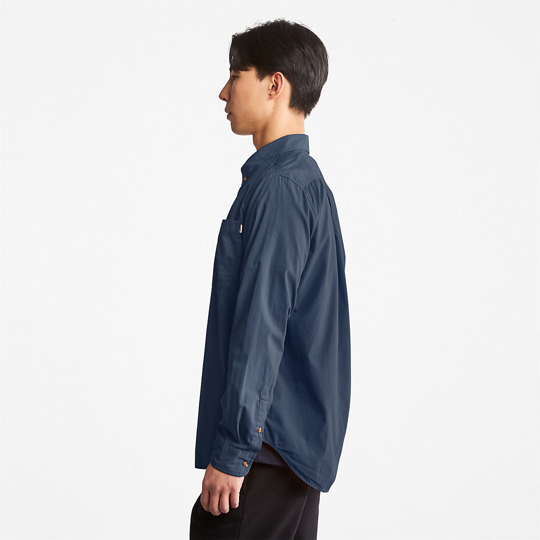 Mens Timberland Outdoor Heritage Washed Poplin Shirt for Men in Blue