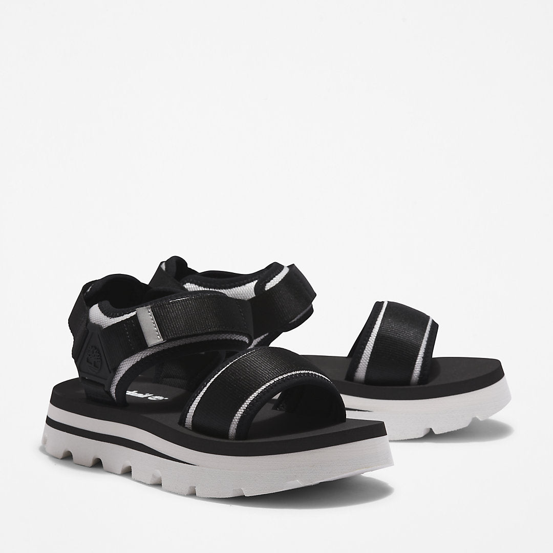Womens Timberland Euro Swift Ankle-Strap Sandal for Women in Monochrome Black