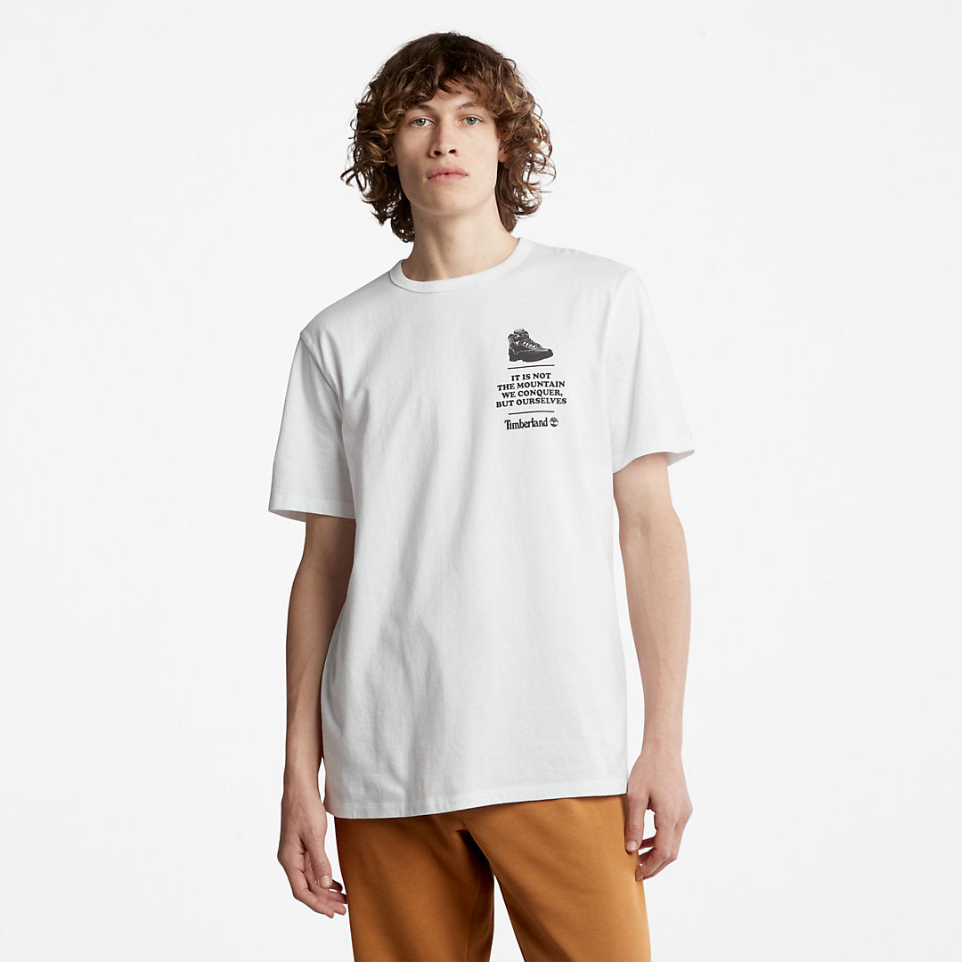 Mens Timberland Outdoor Heritage Boot-Logo T-Shirt for Men in White