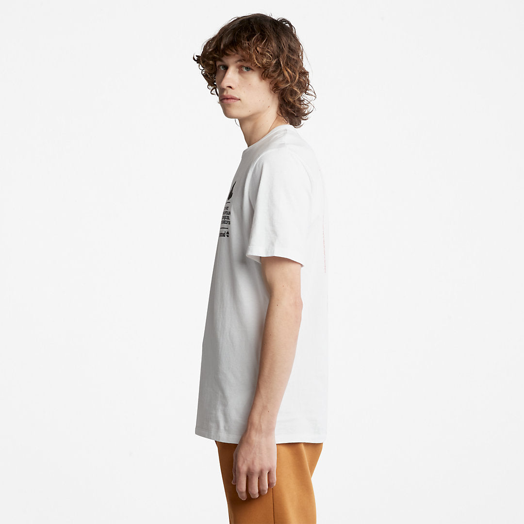 Mens Timberland Outdoor Heritage Boot-Logo T-Shirt for Men in White