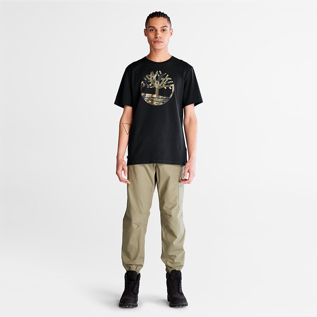 Mens Timberland Camo-Logo T-Shirt for Men in Black