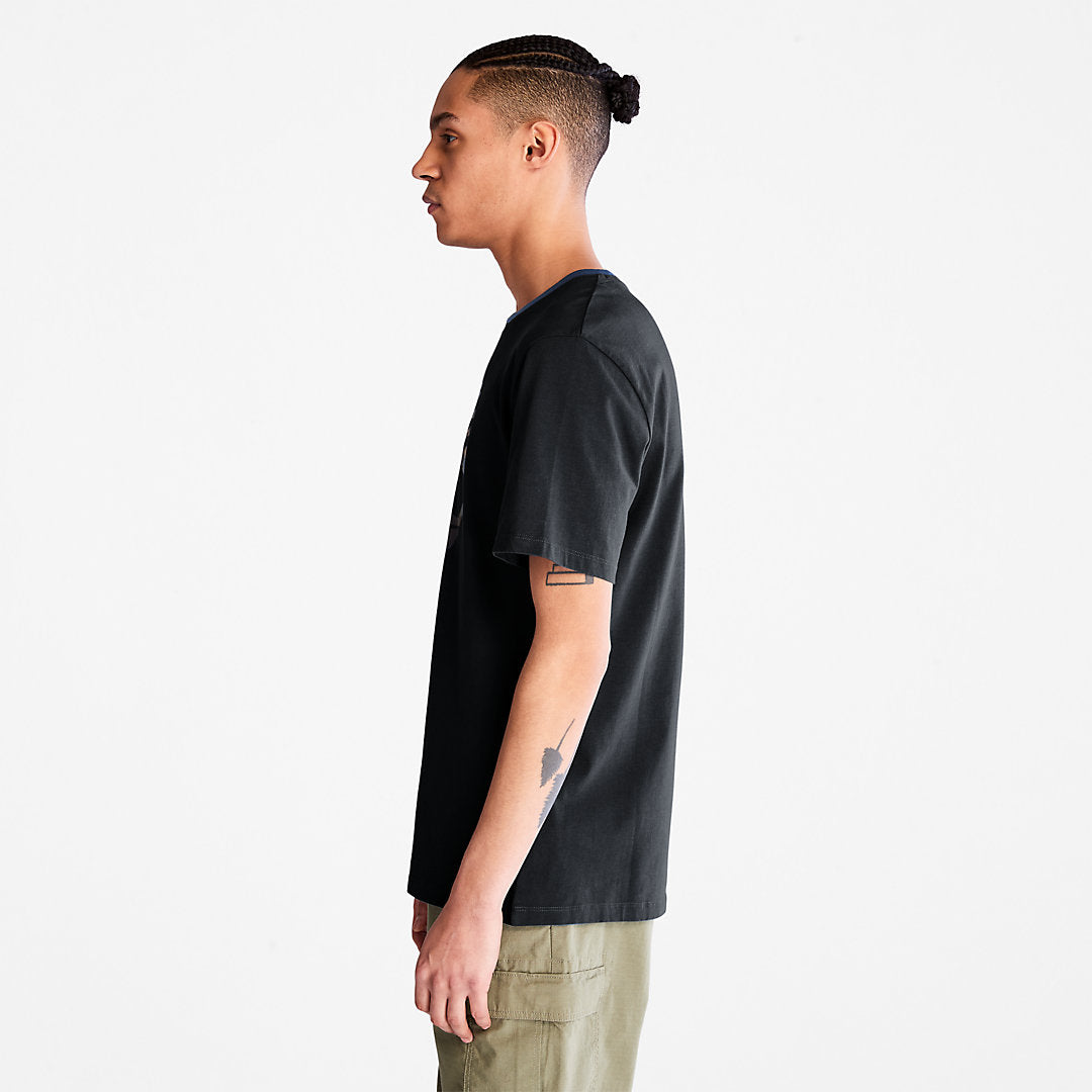 Mens Timberland Camo-Logo T-Shirt for Men in Black