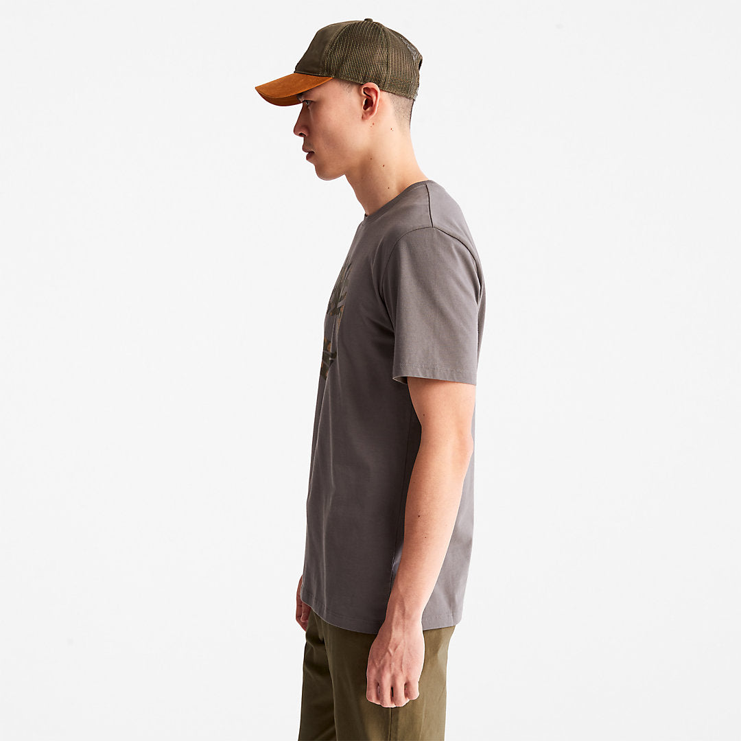 Mens Timberland Camo-Logo T-Shirt for Men in Grey