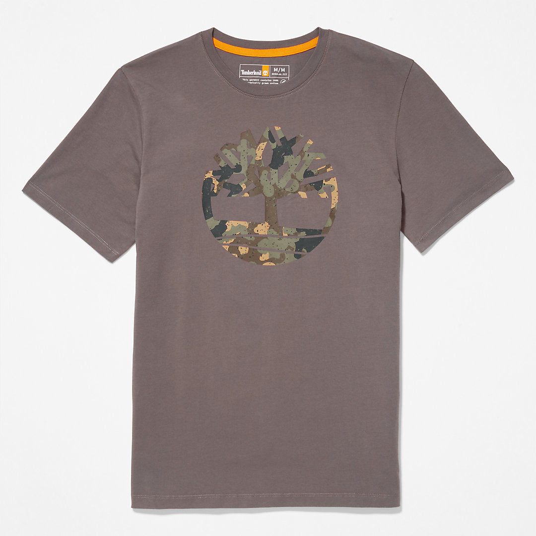 Mens Timberland Camo-Logo T-Shirt for Men in Grey