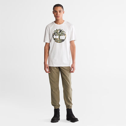 Mens Timberland Camo-Logo T-Shirt for Men in White